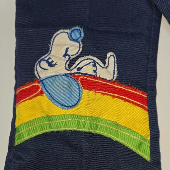 Vintage Peanuts Snoopy Navy Bell Bottoms 18 Months 1970s Patch 17" L 16" W 9" I - Picture 3 of 9
